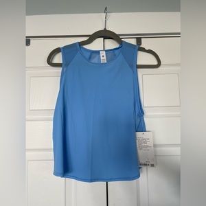 Lululemon Sculpt Cropped Tank Top in light blue
